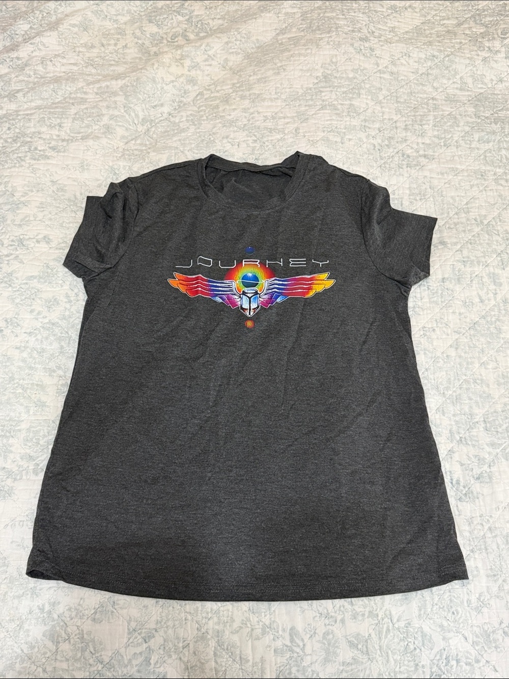 Journey Rainbow Wings Graphic Tee - Dark Gray